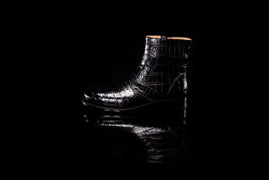 Crocodile Shoes Crocodile Leather Side-Zip Ankle Boots
