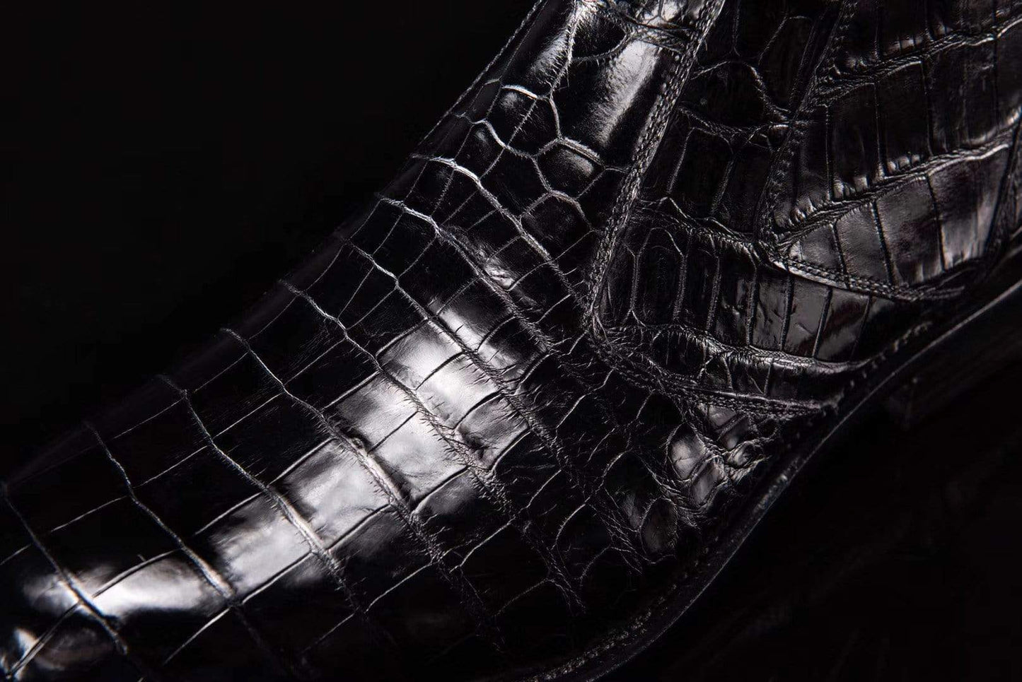 Crocodile Shoes Crocodile Leather Side-Zip Ankle Boots