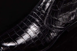 Crocodile Shoes Crocodile Leather Side-Zip Ankle Boots