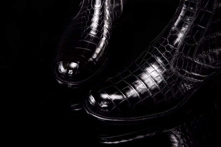 Crocodile Shoes Crocodile Leather Side-Zip Ankle Boots