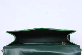 Crocodile Leather Top Handle Bag Dark Green