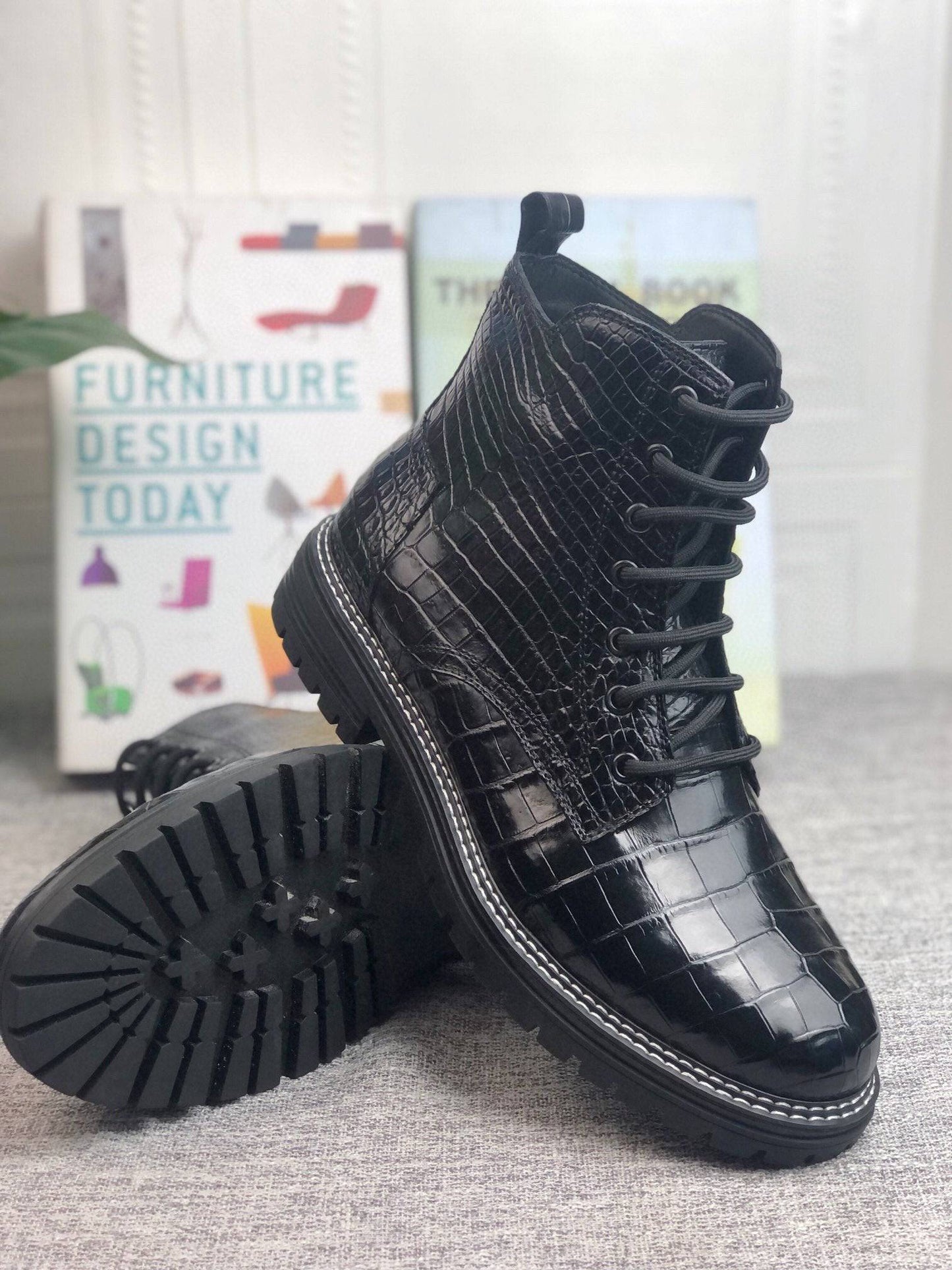 Crocodile Shoes Crocodile Skin Leather Martin Boots