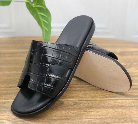 Crocodile Shoes Genuine Crocodile Belly Leather Mens Slipper