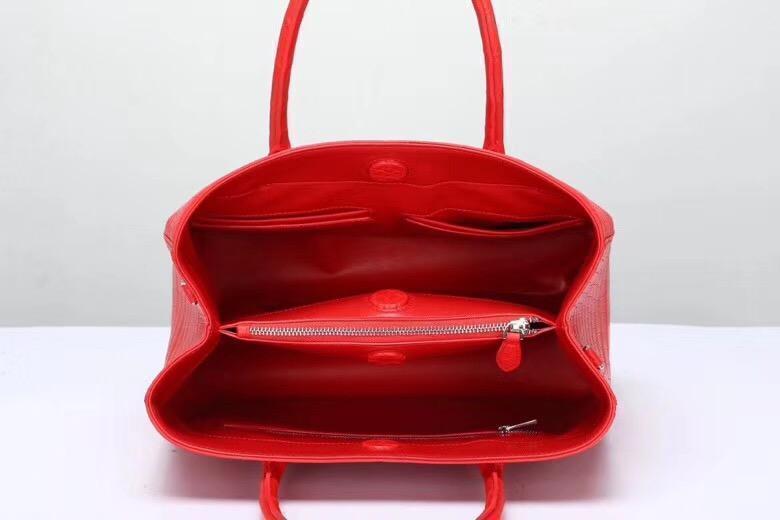 Genuine Crocodile Belly Leather Top Handle Bags For Women Red 35cm