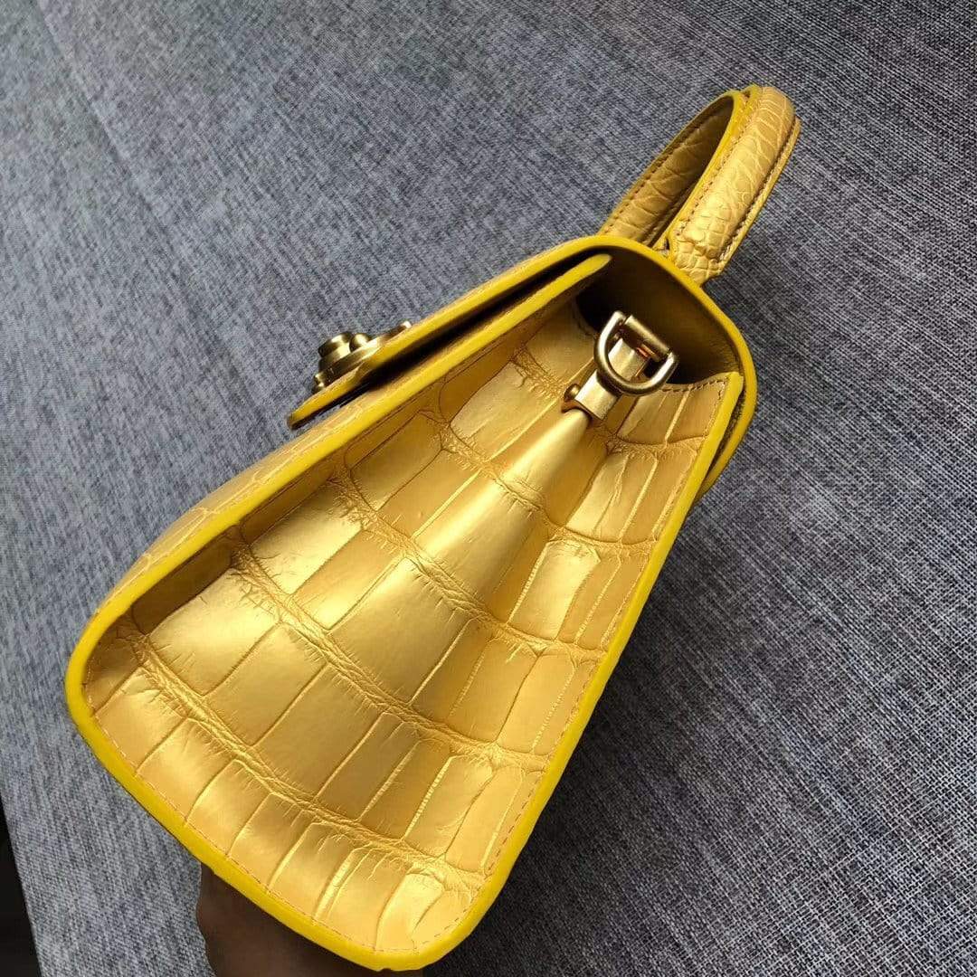 Genuine Crocodile Belly Leather Top Handle Shoulder Purse Bag