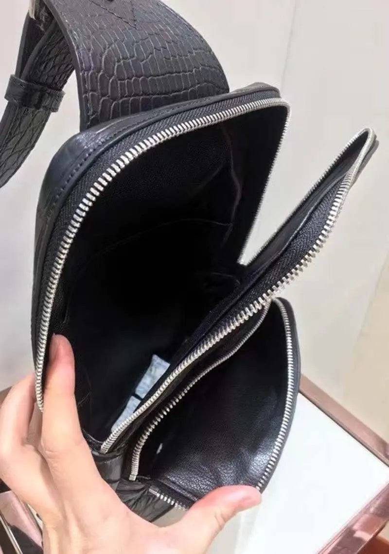 Genuine Crocodile Leather Chest Sling Bag
