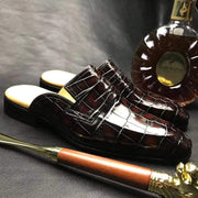 Crocodile Shoes Genuine Crocodile Leather Penny Casual Loafers Slip-On Slippers