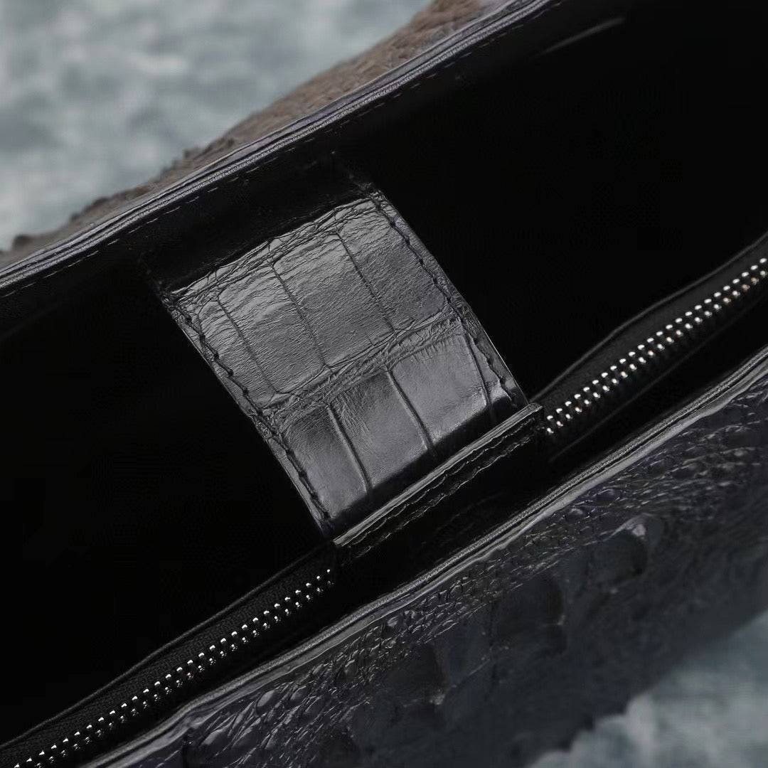 Genuine Crocodile Leather Top Handle Tote Bag