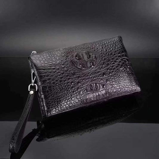 Genuine Crocodile Leather Wristlet Wallet, Man Wristlet Men Clutch Bag Small Wristlet Wallet