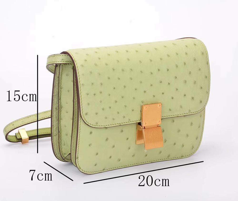 Genuine Ostrich Leather Mini Falp Cross body Messenger Shoulder Bags For Summer
