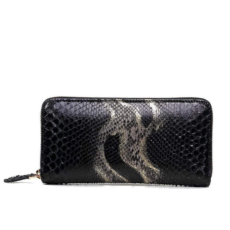 Genuine Python Leather Zip Wallet