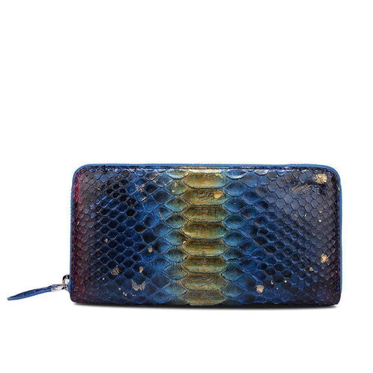 Genuine Python Leather Zip Wallet