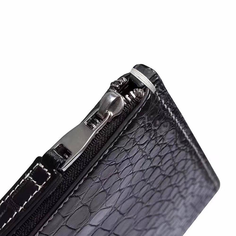Handmade Stitching Genuine Crocodile Leather Men's Clutch Bag Handbag Envelope Men's Clips Large Capacity Clutches