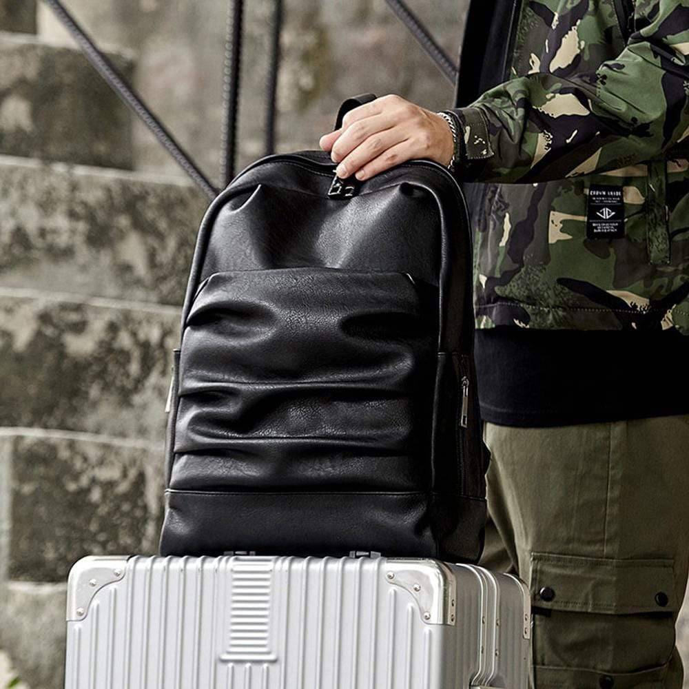 Large Pleated front zip pocket Waterproof Luggage Laptop Backpacks on wheels