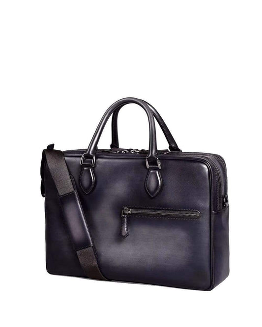 Vintage Smooth Cowhide Leather Briefcases, Business Bags And Laptop Computer Handbags