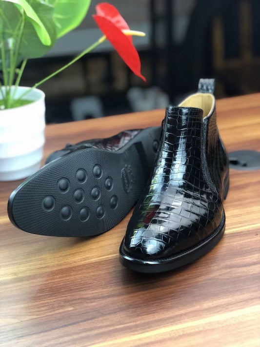 Crocodile Shoes Men's Comfort Craftsman Chelsea Boots