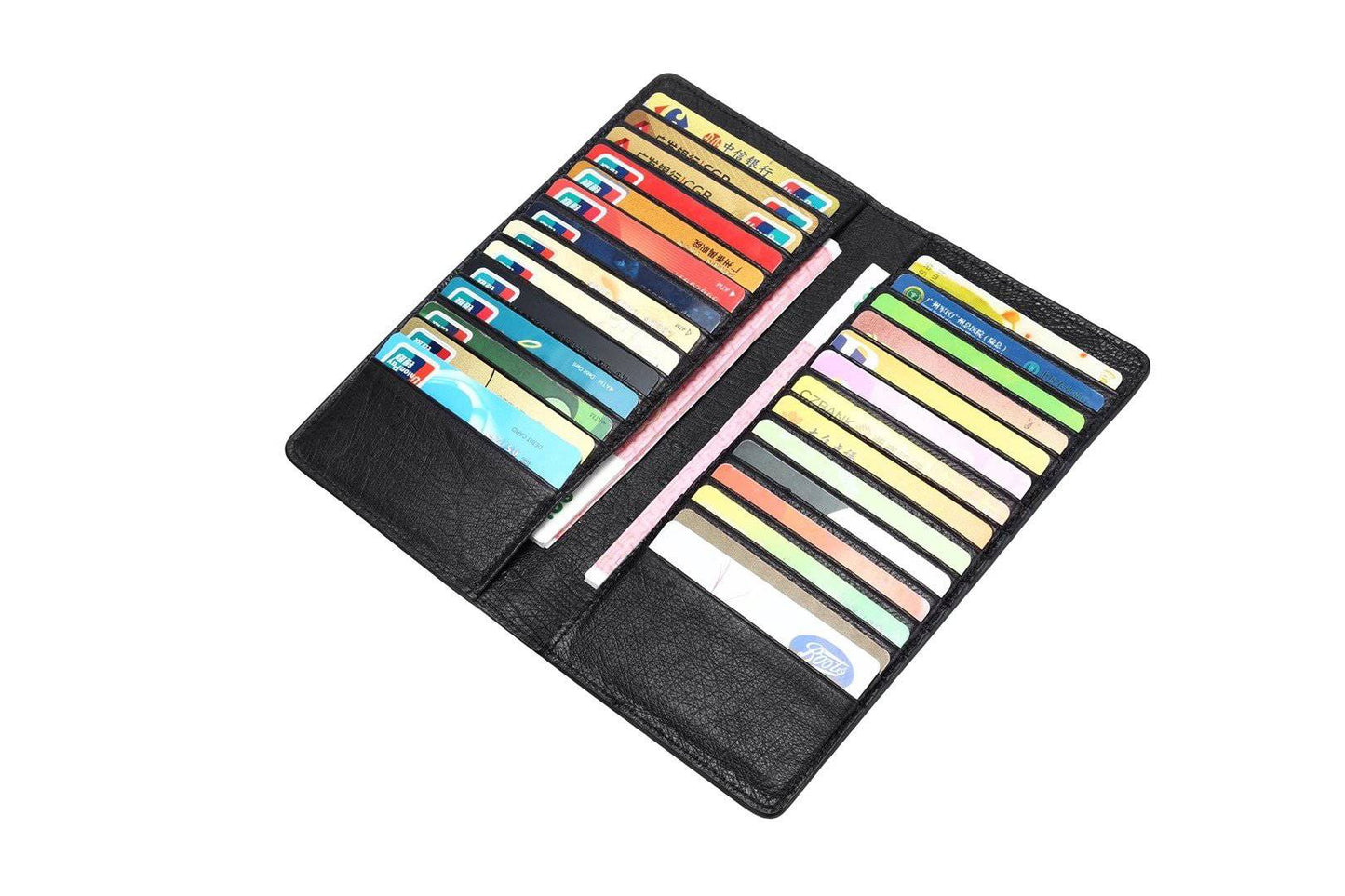 Mens Ostrich Leather Large Volumn Credit Card Clutch Wallet Bags