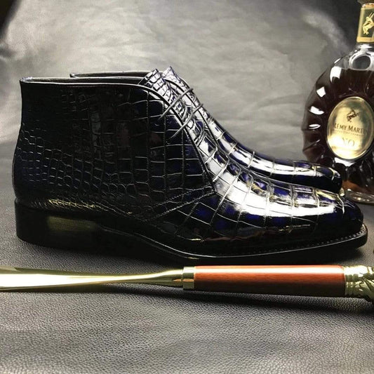 Crocodile Shoes Mens Vintage Crocodile Leather Chukka Boots