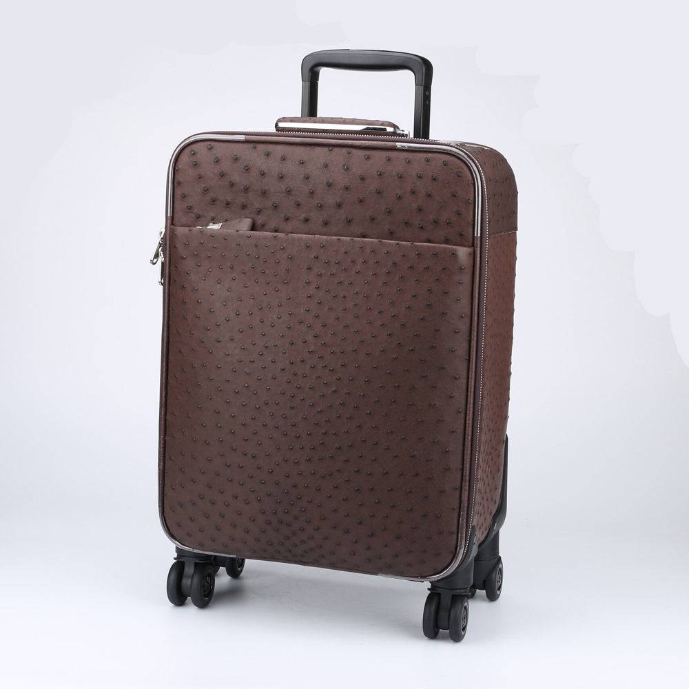 Ostrich Leather 4-Wheeled Travelling Luggage Bags