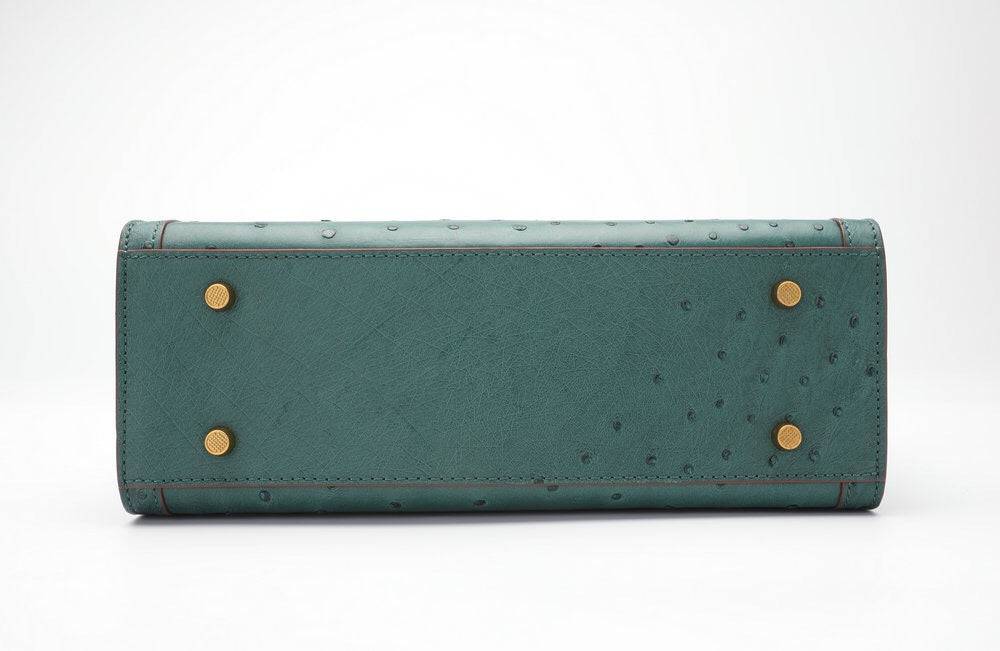 Ostrich Leather Micro Top Handle Cross Body Bag