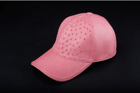 Ostrich Leather Strap back Baseball Cap Pink