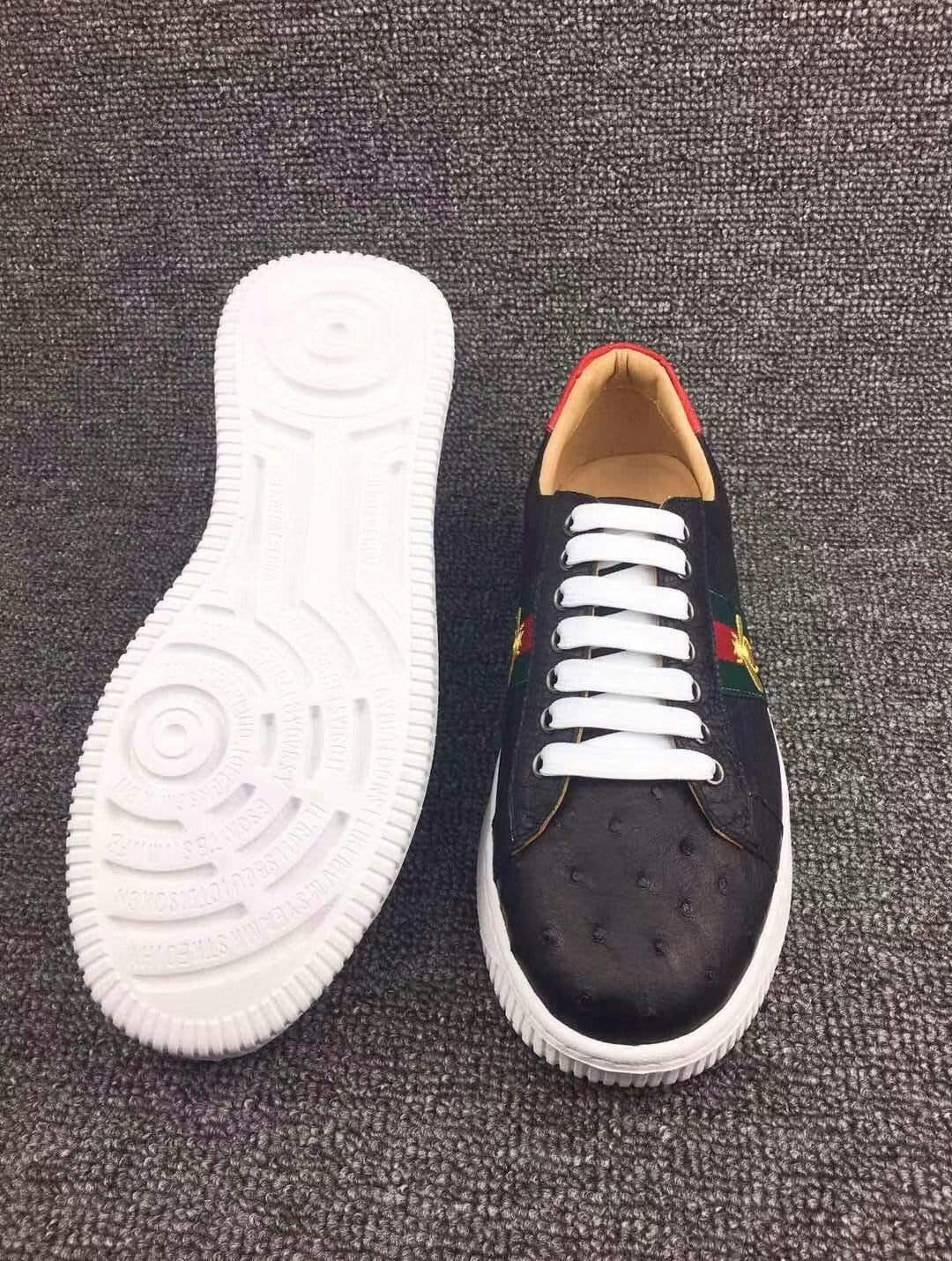 Crocodile Shoes Ostrich Leather Womens Classic Trainers Women shoes Casual Tennis Sneaker With Strap Bee