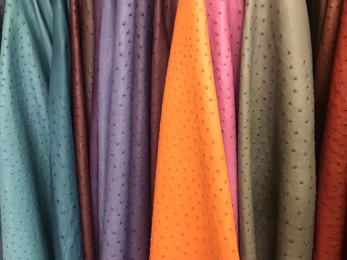 Ostrich Skin Leather Slippers Men's Ostrich Skin Leather Slippers