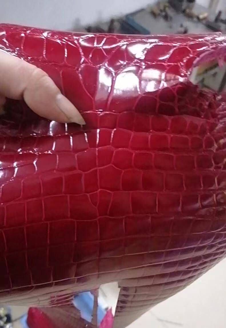 Preorder High Shiny Crocodile Leather Watch Band Red