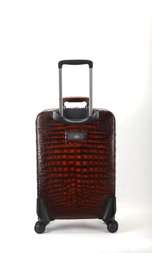 Retro Crocodile Leather Trolley/Roll Aboard Suitcase Weekend/Travel Bag Trolley Case Universal Wheels Box Suitcase Pull Case