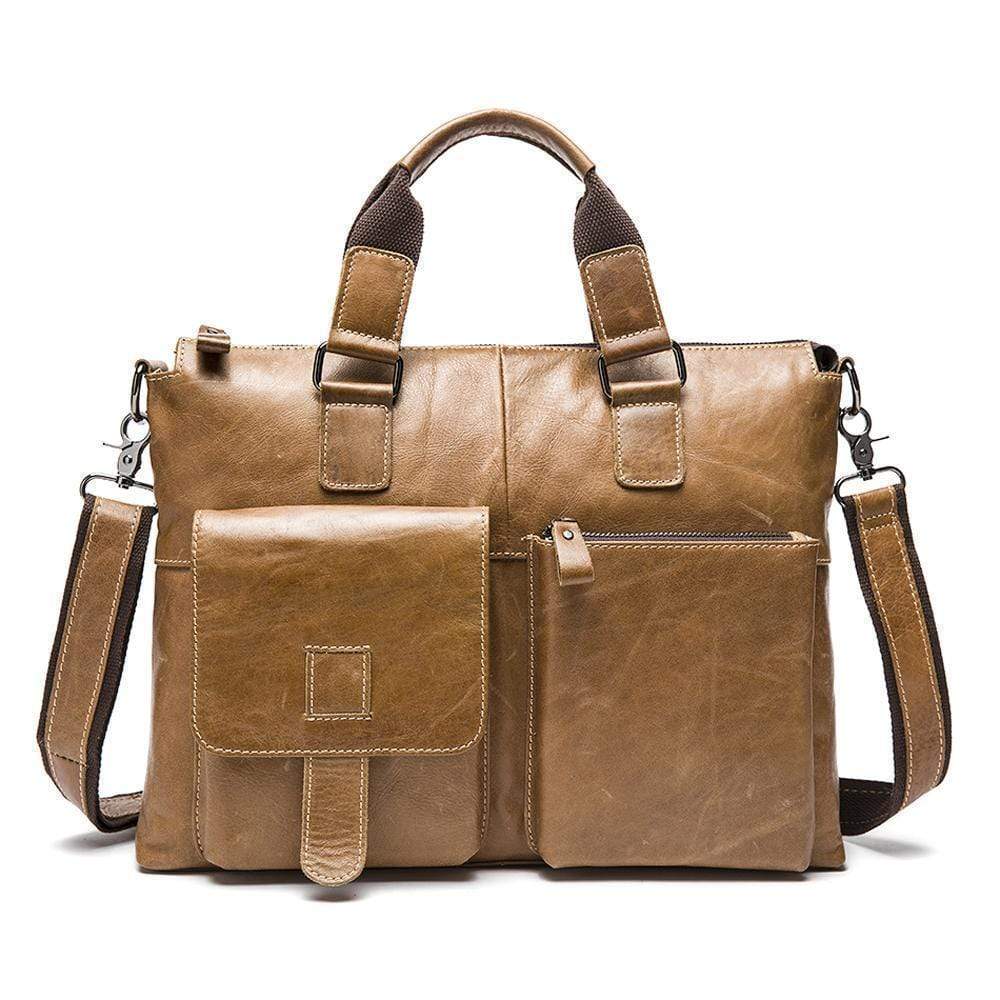 Rossie Viren Men's Bunished Vintage Leather Shoulder Top Handle Bags