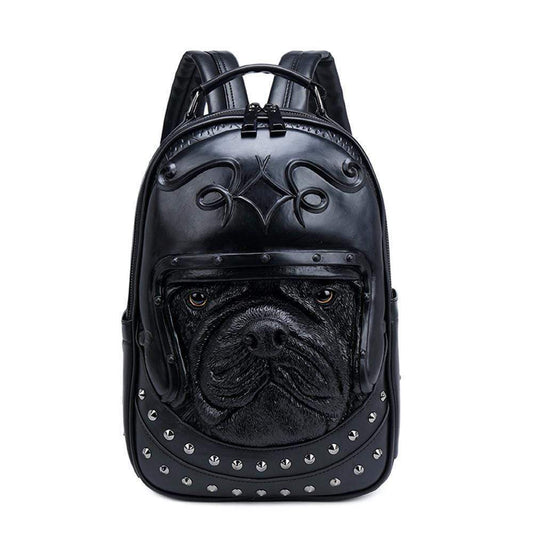 Studed 3D Backpack Unisex Creative Dog Modeling Fashion Pattern Trendy Travel Handbag Small
