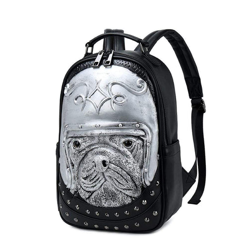 Studed 3D Backpack Unisex Creative Dog Modeling Fashion Pattern Trendy Travel Handbag Small