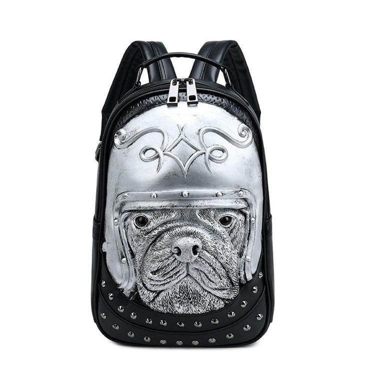 Studed 3D Backpack Unisex Creative Dog Modeling Fashion Pattern Trendy Travel Handbag Small