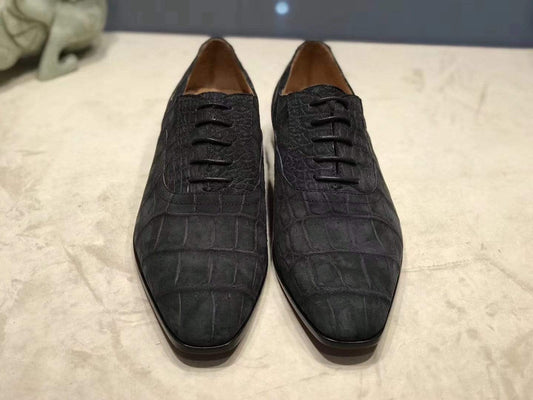 Crocodile Shoes Sanded Genuine Crocodile Leather Penny Casual Delbay Shoes