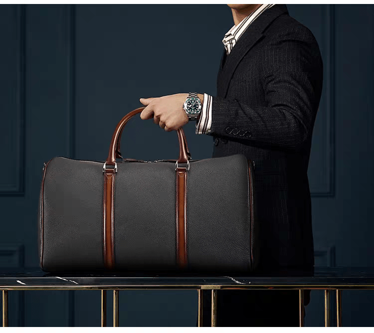 Vintage Togo Leather Large Travel Duffel Bag