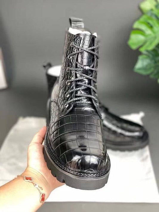 Crocodile Shoes Unisex Crocodile Leather Martin boots Couple Shoes