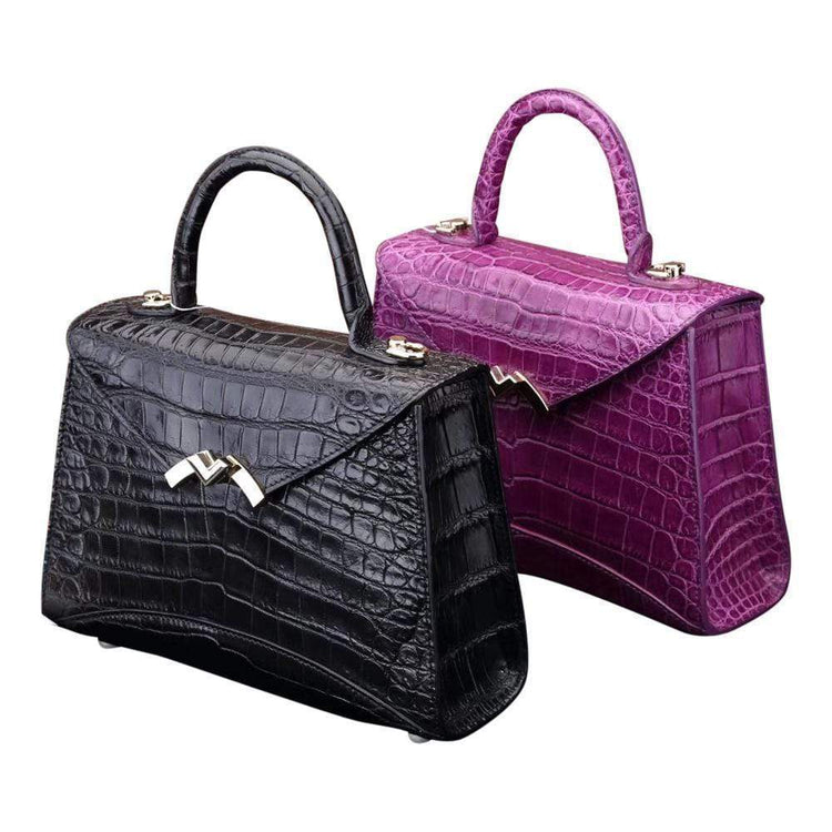 Women's Crocodile Belly Leather Top Handle Bag | Rossieviren