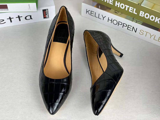 Crocodile Shoes Women's Crocodile Leather Low Heel Dress Shoes