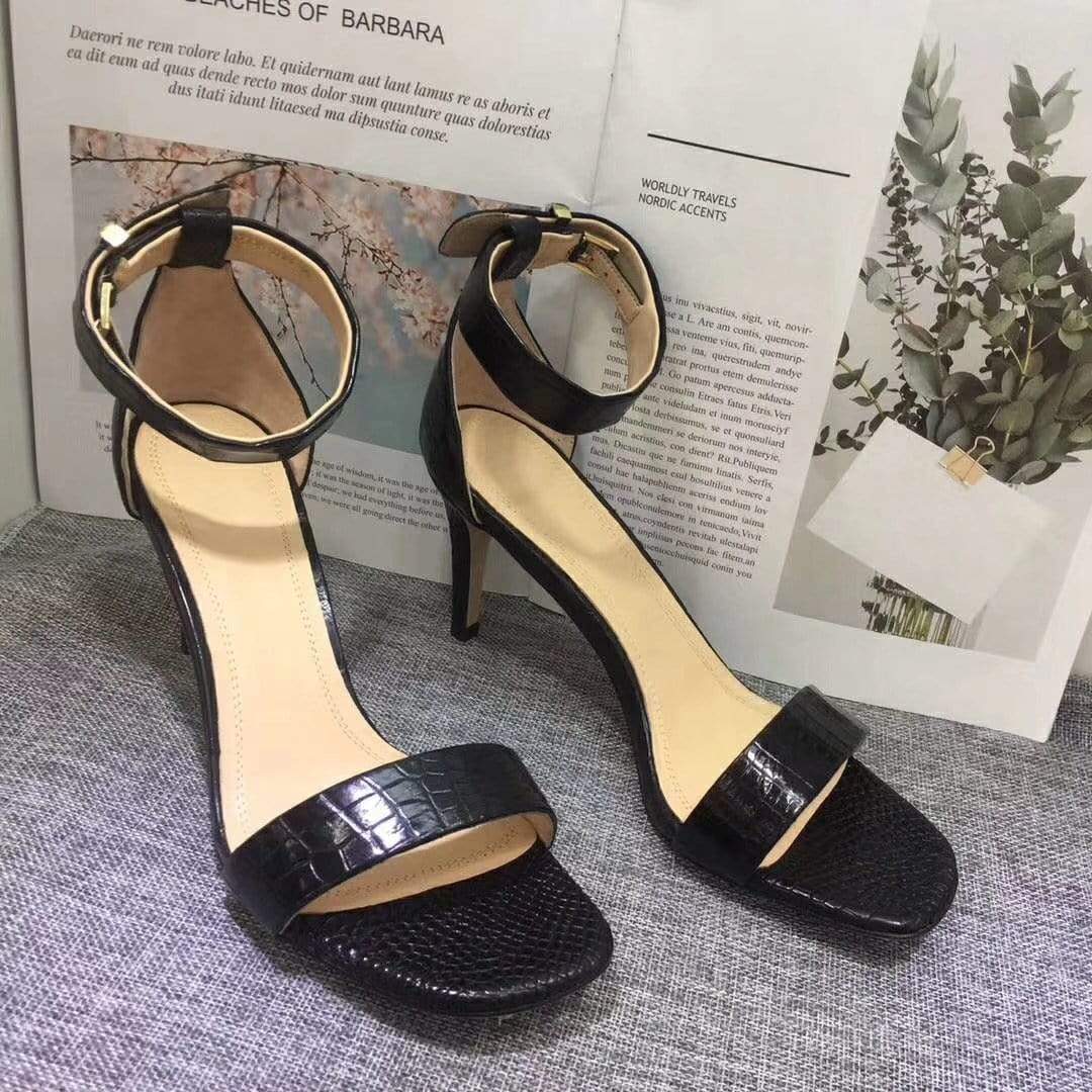 Crocodile Shoes Women's Genuine Crocodile Belly Leather Sandal