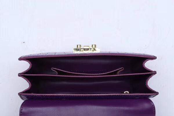 Women's Genuine Crocodile Leather Tote Top Handle Bags Purple