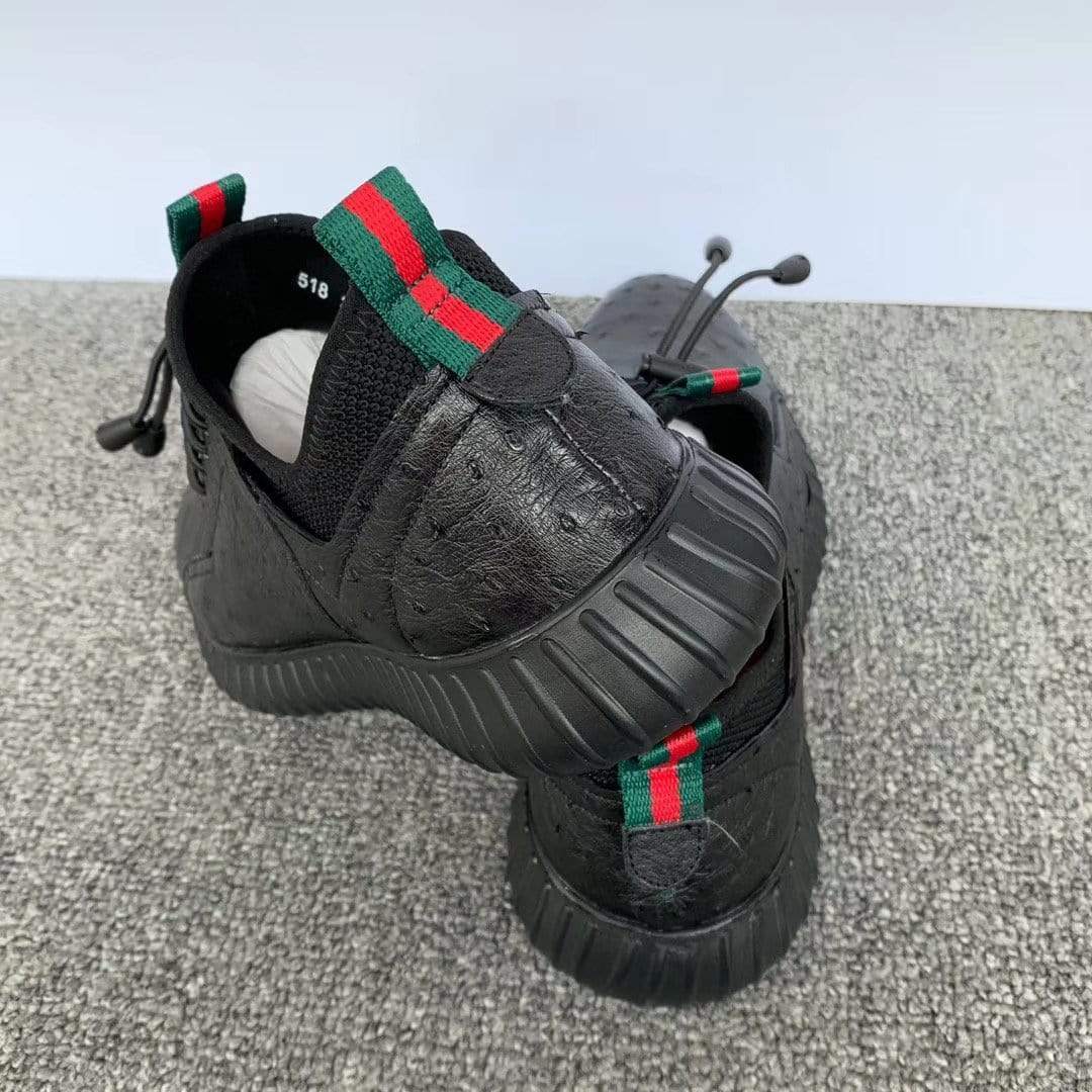 Crocodile Shoes Women's Ostirch Leather Lace-Up Sneakers