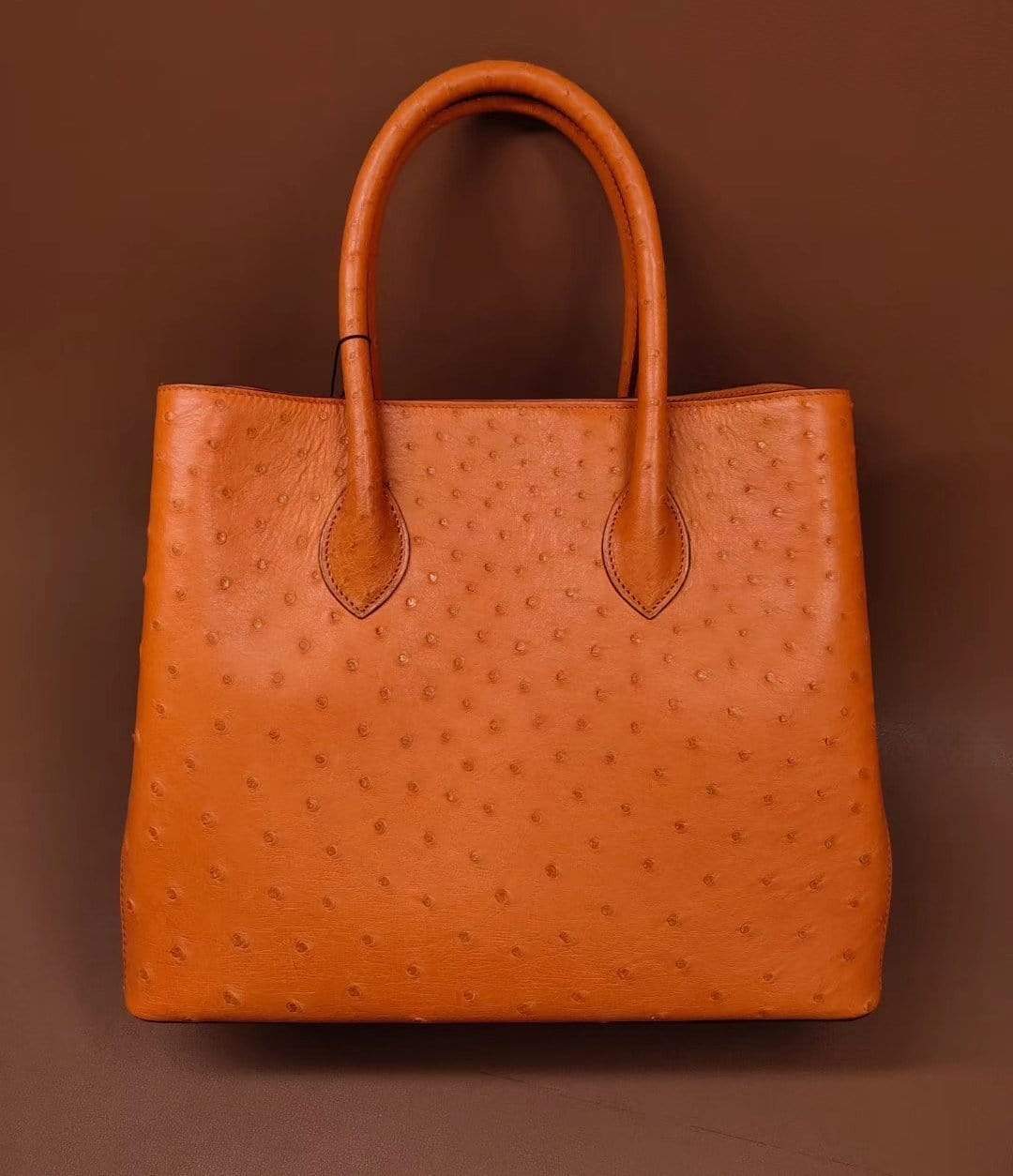 Women's Ostrich Leather Top Handle Bag 32cm