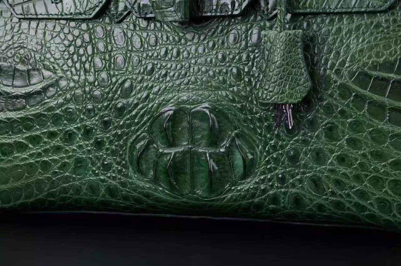 Crocodile Skin Leather Padlock Purse Office Tote Bags For Women