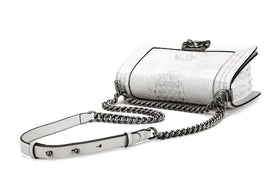 Womens Crocodile Leather Shoulder Flap Chain Bag