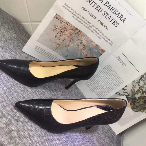 Crocodile Shoes Womens Genuine Crocodile Belly Leather Pointed Toe Pumps