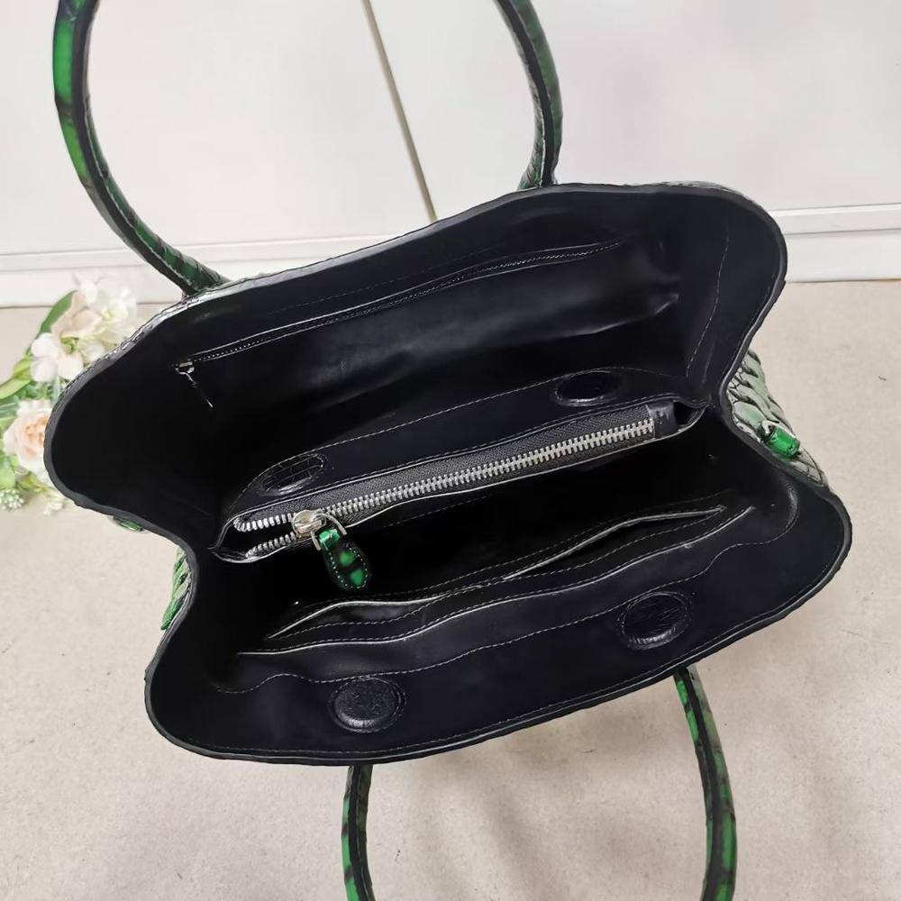 Womens Genuine Crocodile Leather Tote Shoulder Bags Vintage Green