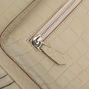 Crocodile Leather Backpack Cream For Women