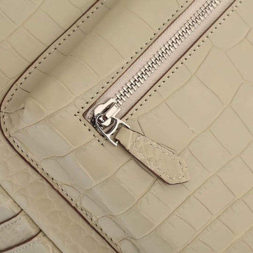 Crocodile Leather Backpack Cream For Women
