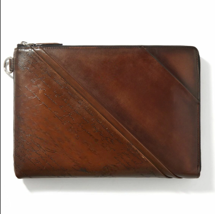Preorder  Vintage Brown Scritto-Leather Wristlets Pouch