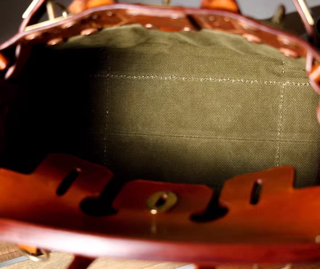 Unisex Vintage Oil Wax Leather Top Handle Bags Three Size